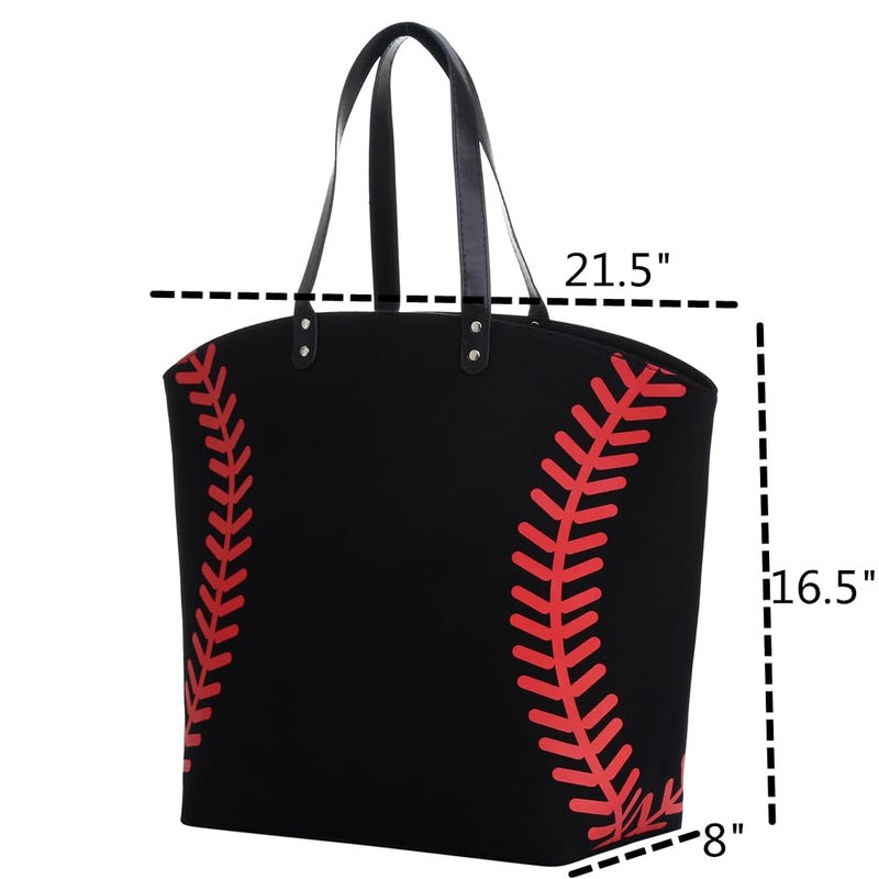 E-FirstFeeling Large Baseball Tote Bag Sports Prints Tote Handbag Beach Bag Travel Bag for Women (Baseball) - Image 5